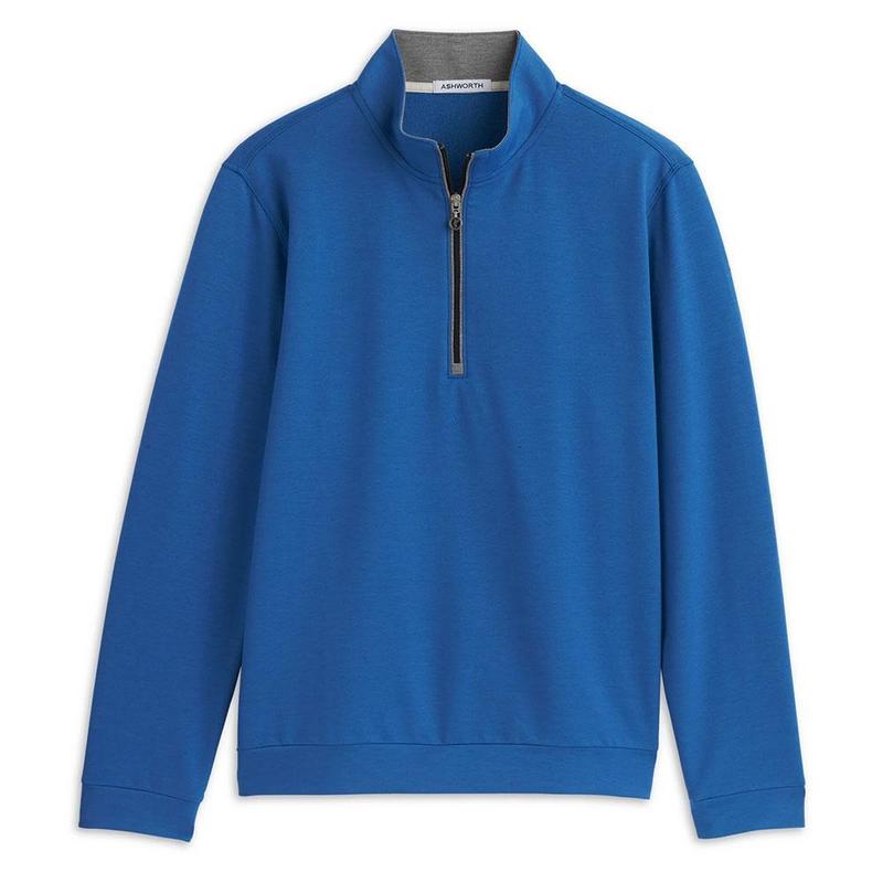 Ashworth French Terry 1/4 Zip Golf Sweater - Cobalt