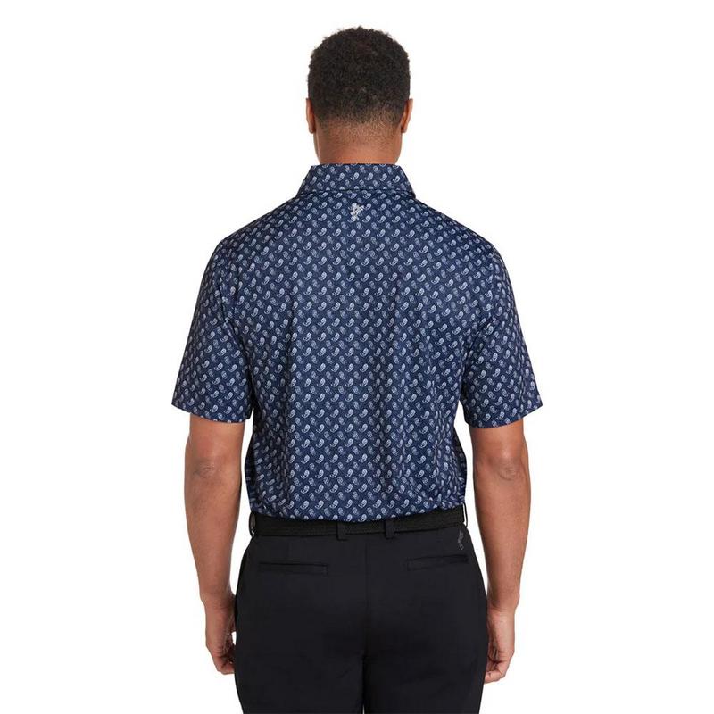 Ashworth Paisley Golf Polo - Driver Navy - main image