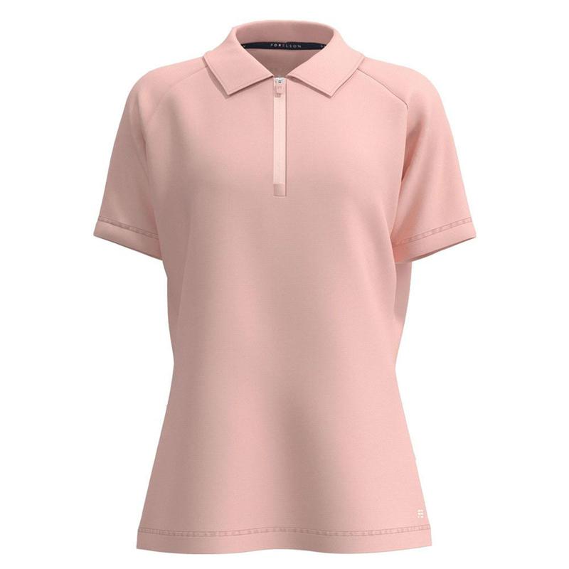 Forelson Blockley Ladies Short Sleeve Zip Polo - Pink - main image