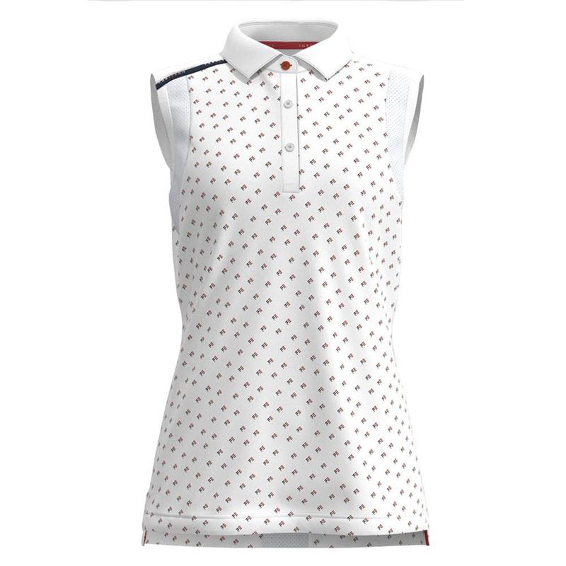 Forelson Buckland Ladies Button Sleeveless Polo Shirt White
