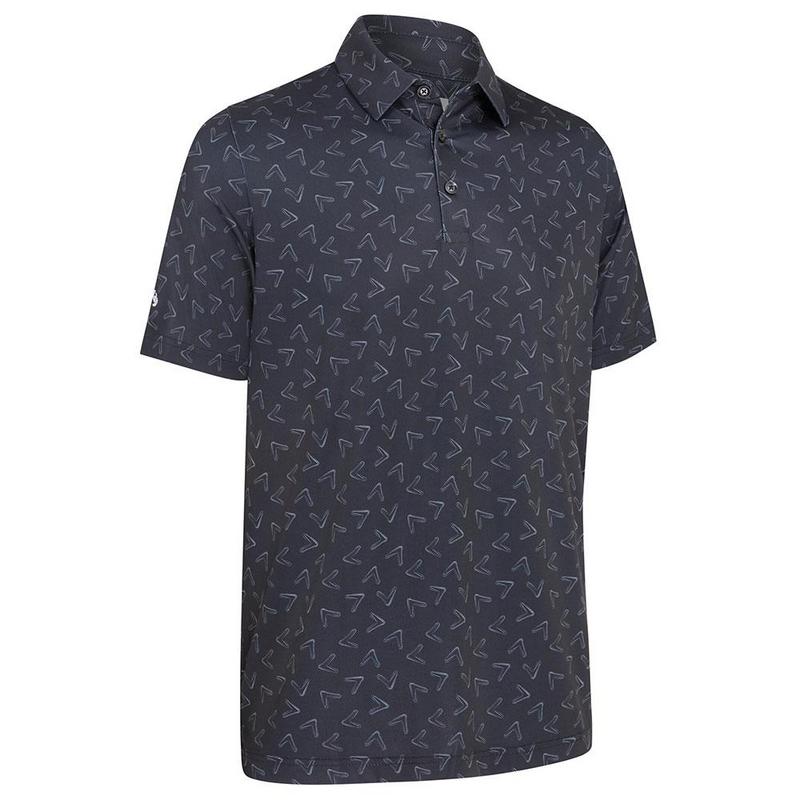 Callaway All Over Chev Print Golf Polo Shirt - Caviar