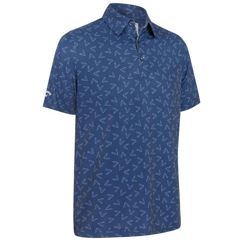 Callaway All Over Chev Print Golf Polo Shirt - Peacoat - main image
