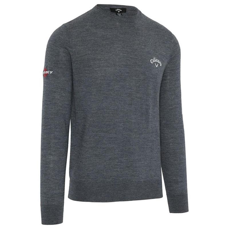 Callaway Crew Neck Merino Mix Golf Sweater - Steel Heather