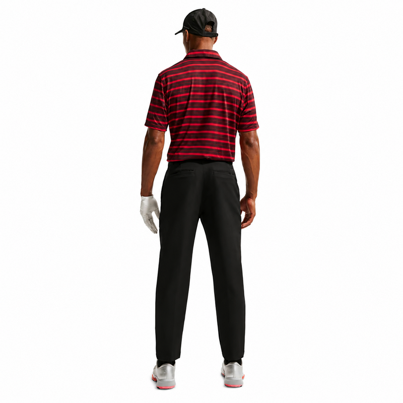 Nike Dri-Fit Velocity Stripe Golf Polo Shirt - Gym Red/Black - main image