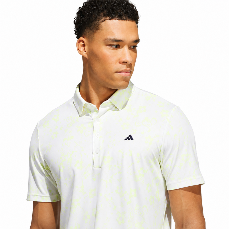 adidas Ultimate BTTR Print Golf Polo Shirt - Frozen Lemon - main image