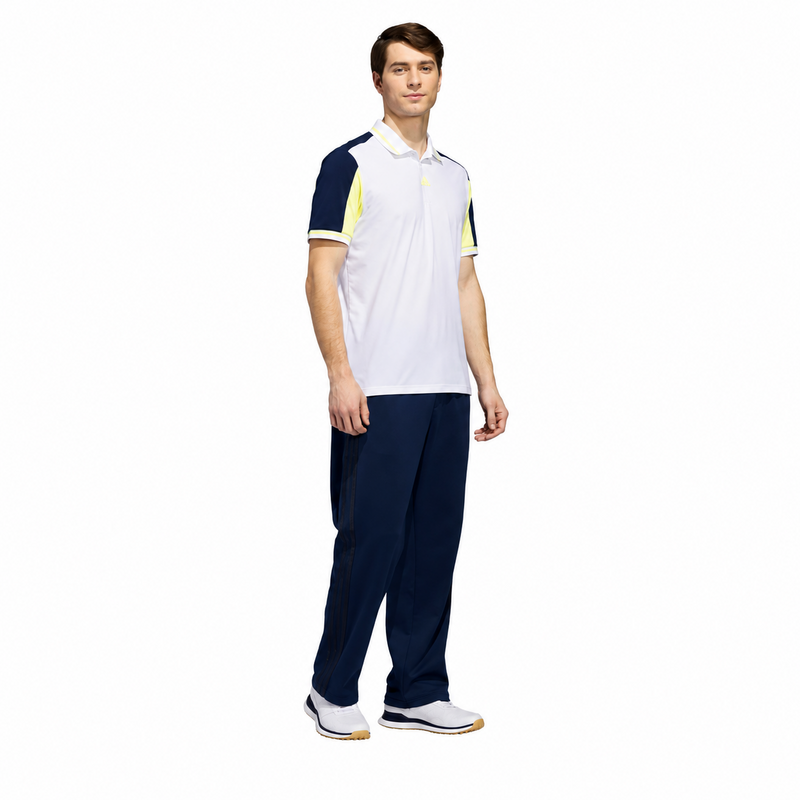 adidas BTC Twistknit Golf Polo Shirt - White/Frozen Lemon - main image