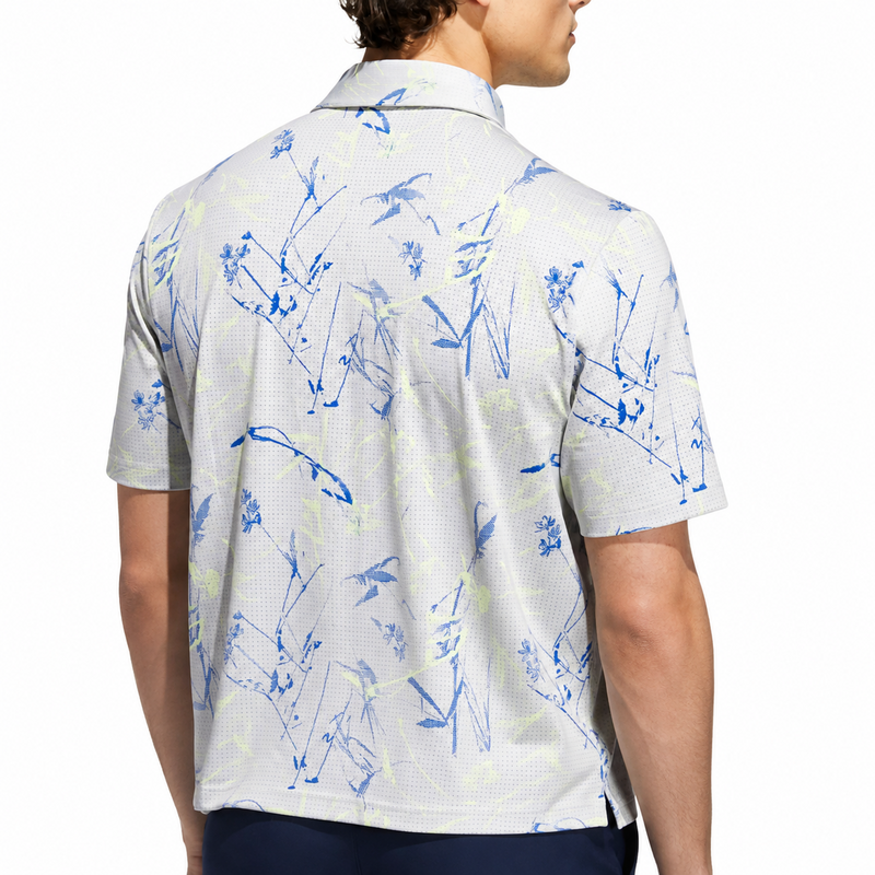adidas Ultimate Mesh Print Golf Polo Shirt - Frozen Lemon - main image