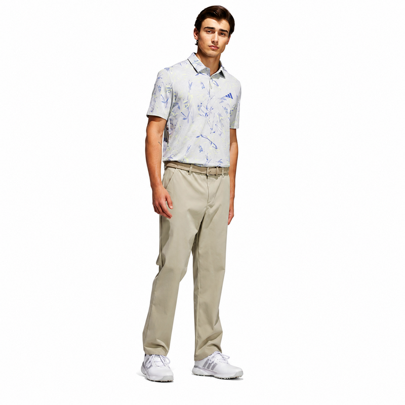 adidas Ultimate Mesh Print Golf Polo Shirt - Frozen Lemon - main image
