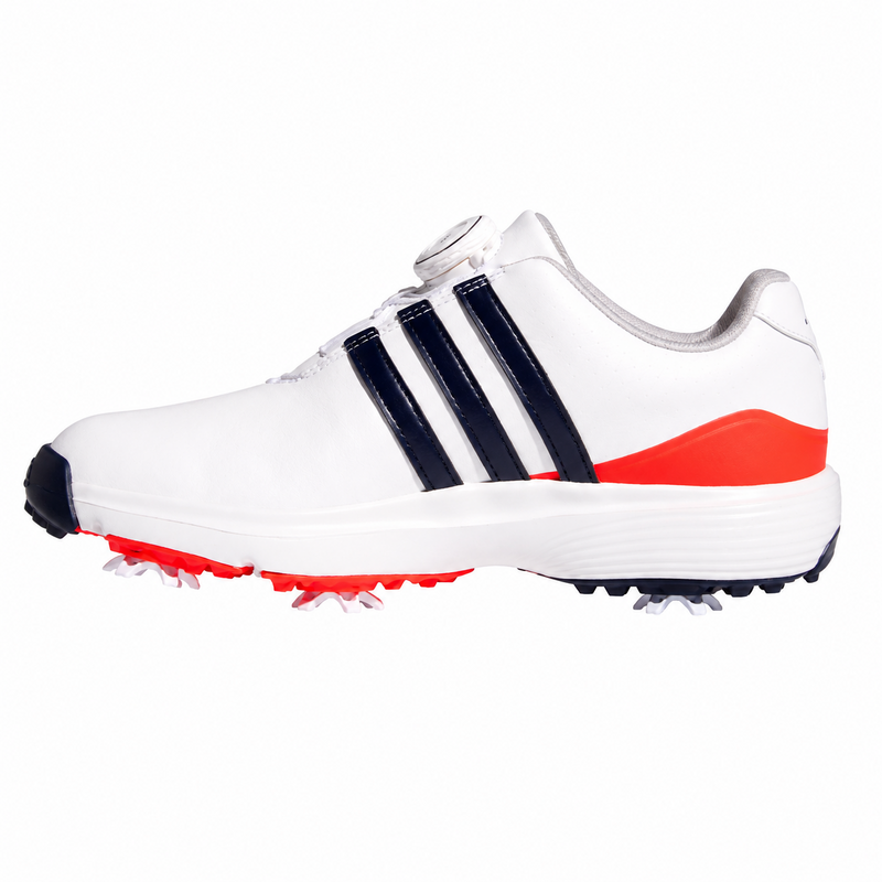 adidas Tour360 BOA Junior Golf Shoes - White/Navy/Lucid Red - main image