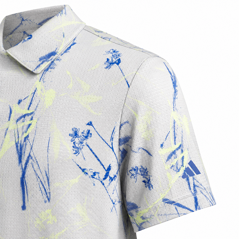adidas CLIMACOOL Script Print Junior Golf Polo Shirt - Frozen Lemon - main image