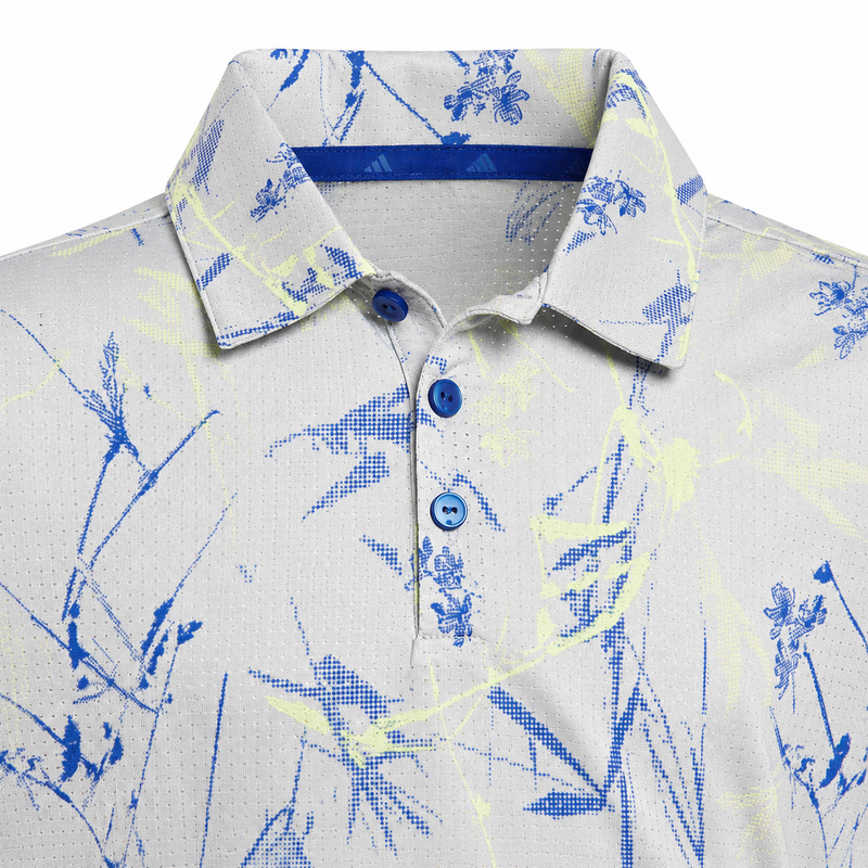 adidas CLIMACOOL Script Print Junior Golf Polo Shirt - Frozen Lemon - main image