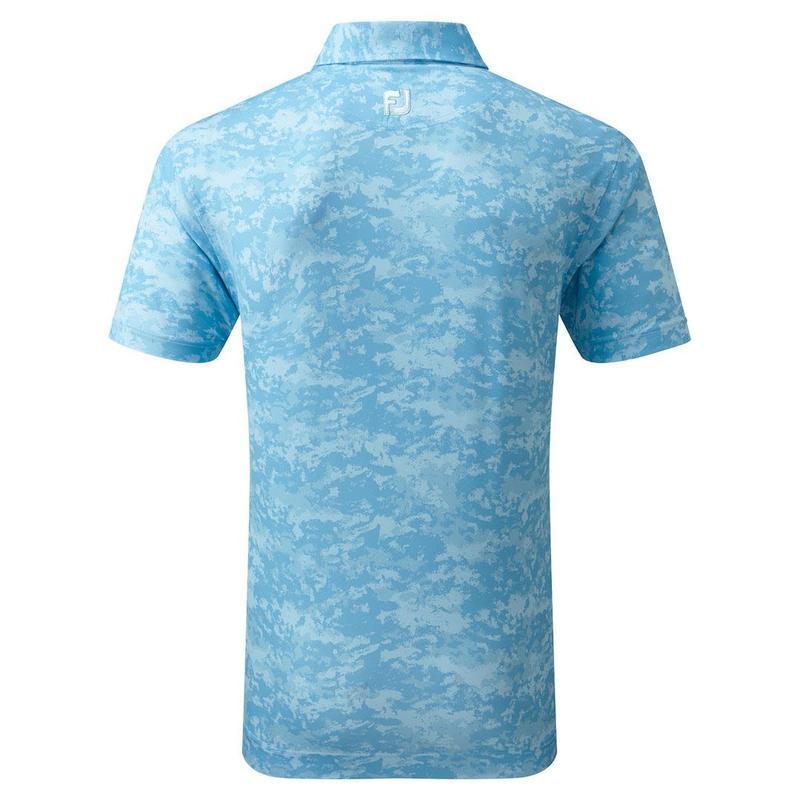 FootJoy Cloud Camo Lisle Golf Polo Shirt - True Blue