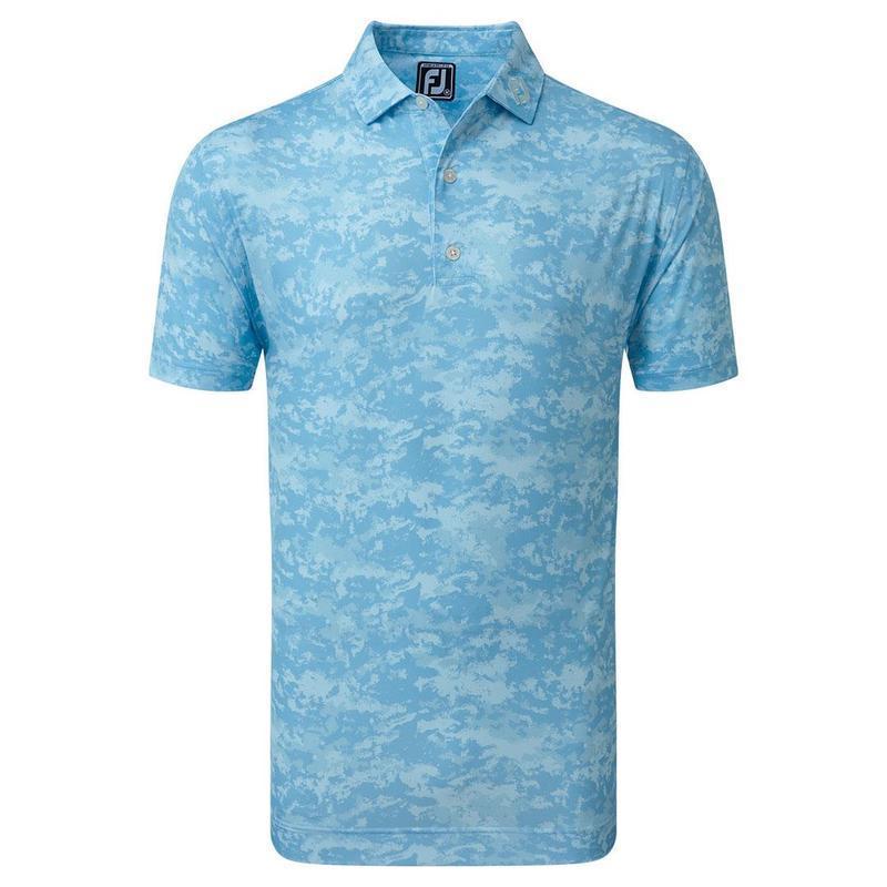 FootJoy Cloud Camo Lisle Golf Polo Shirt - True Blue - main image