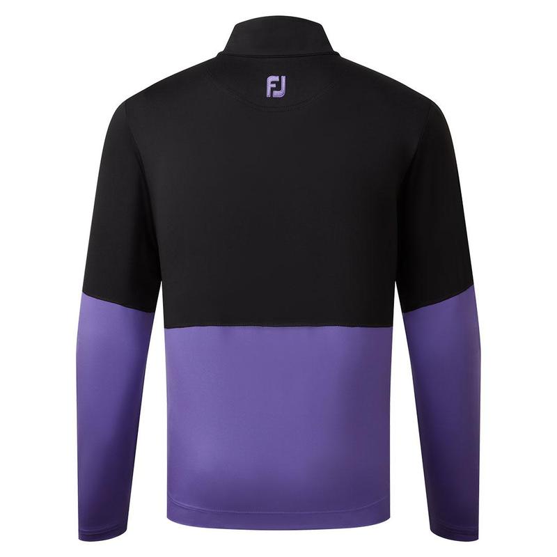 Footjoy Mens Colour Block Midlayer Golf Sweater - Black Violet - main image