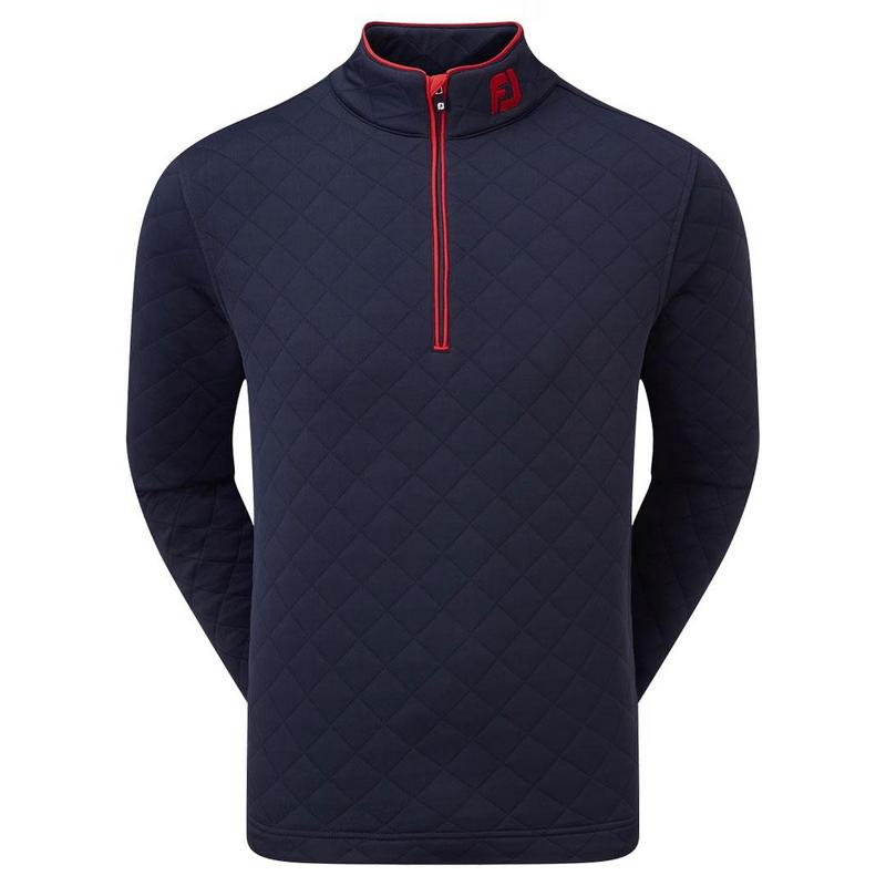FootJoy Diamond Jacquard Chill-Out Golf Sweater - Navy