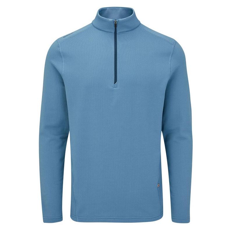 Ping Edwin Half Zip Golf Midlayer Sweater Stone Blue Click Golf