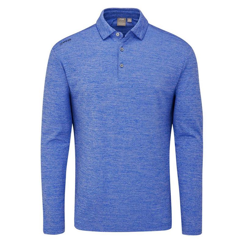Ping Emmett Long Sleeve Golf Polo Shirt - Classic Blue - main image