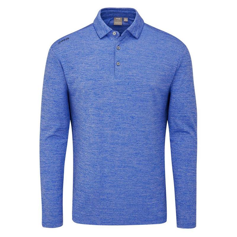 Ping Emmett Long Sleeve Golf Polo Shirt - Classic Blue - main image