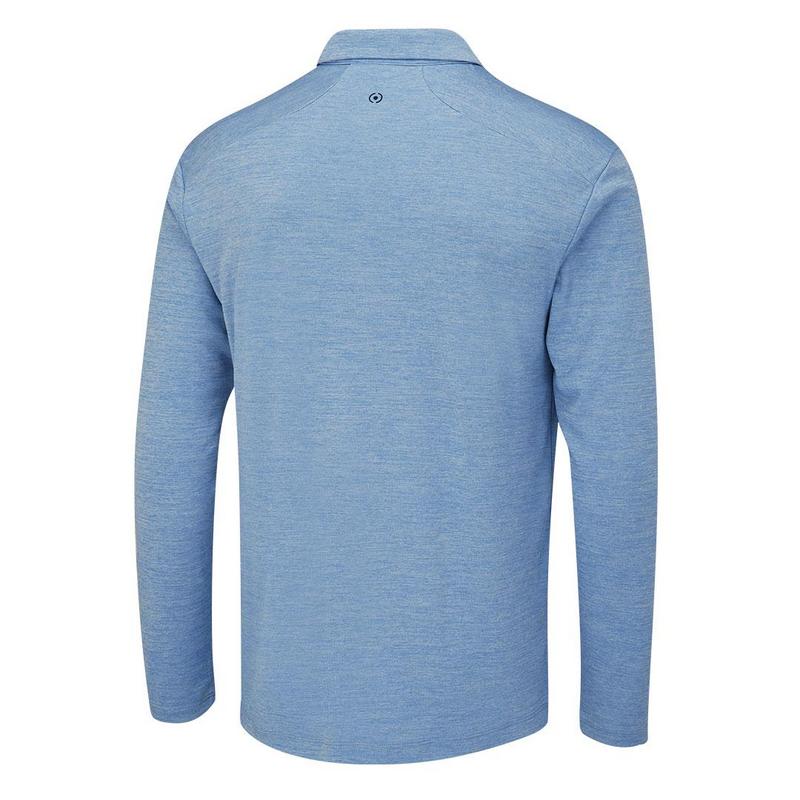 Ping Emmett Long Sleeve Golf Polo Shirt - Stone Blue - main image