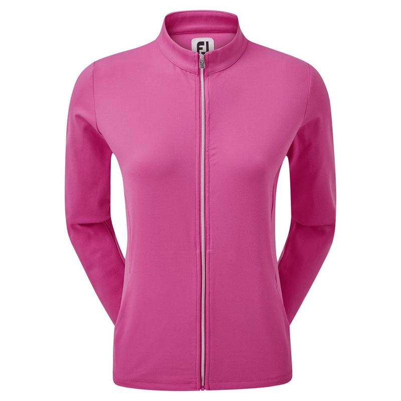 FootJoy Ladies Full-Zip Midlayer Golf Sweater - Hot Pink - main image