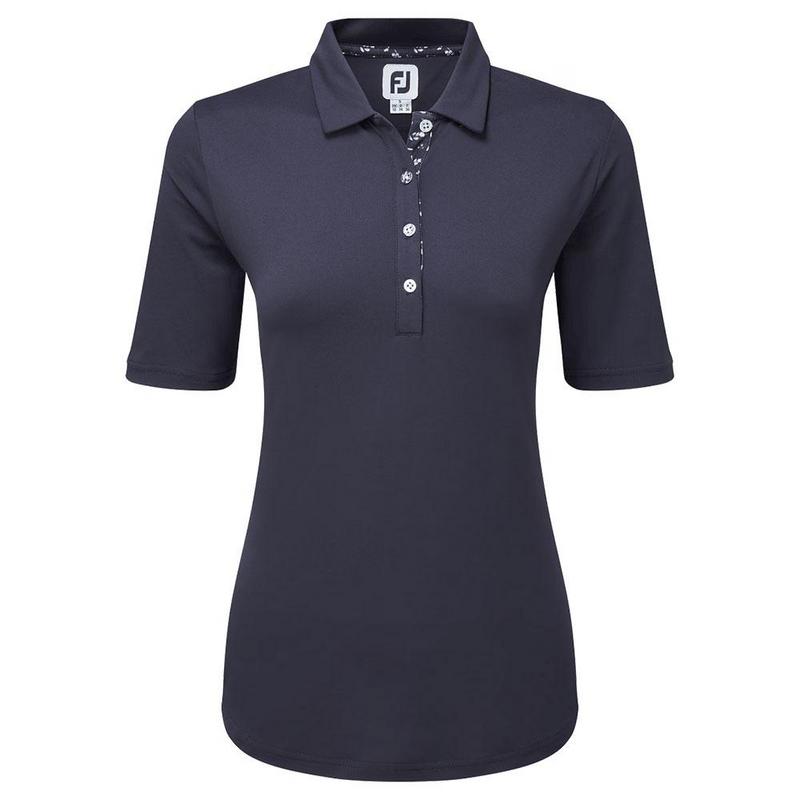 FootJoy Ladies Half Sleeve Solid Pique Polo Navy