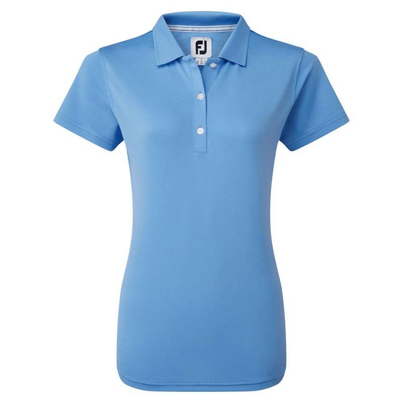 FootJoy Ladies Stretch Pique Solid Golf Polo Shirt - Light Blue - main image