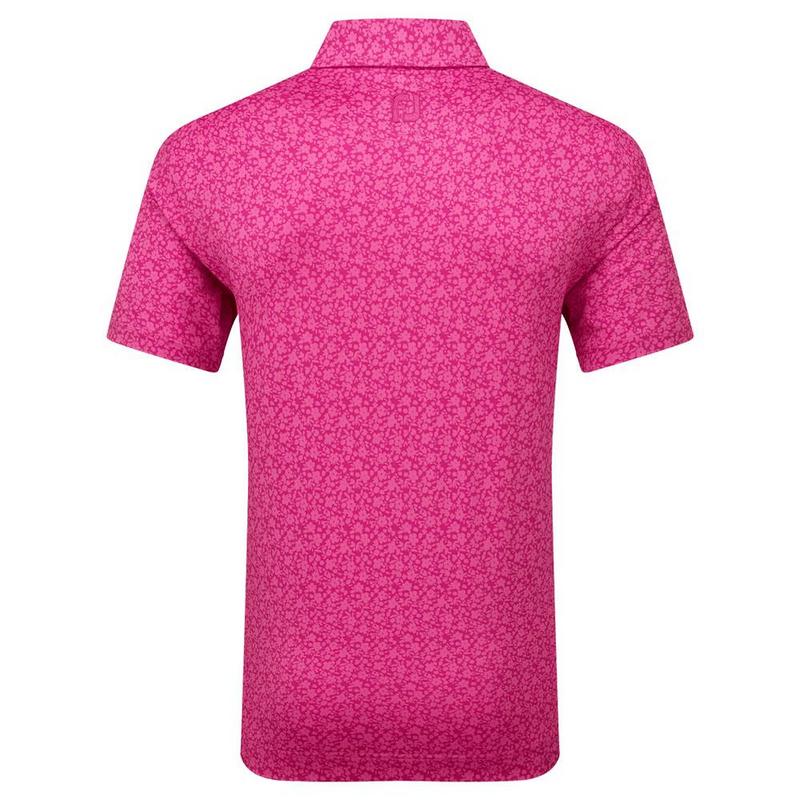 FootJoy Painted Floral Lisle Golf Polo - Berry - main image