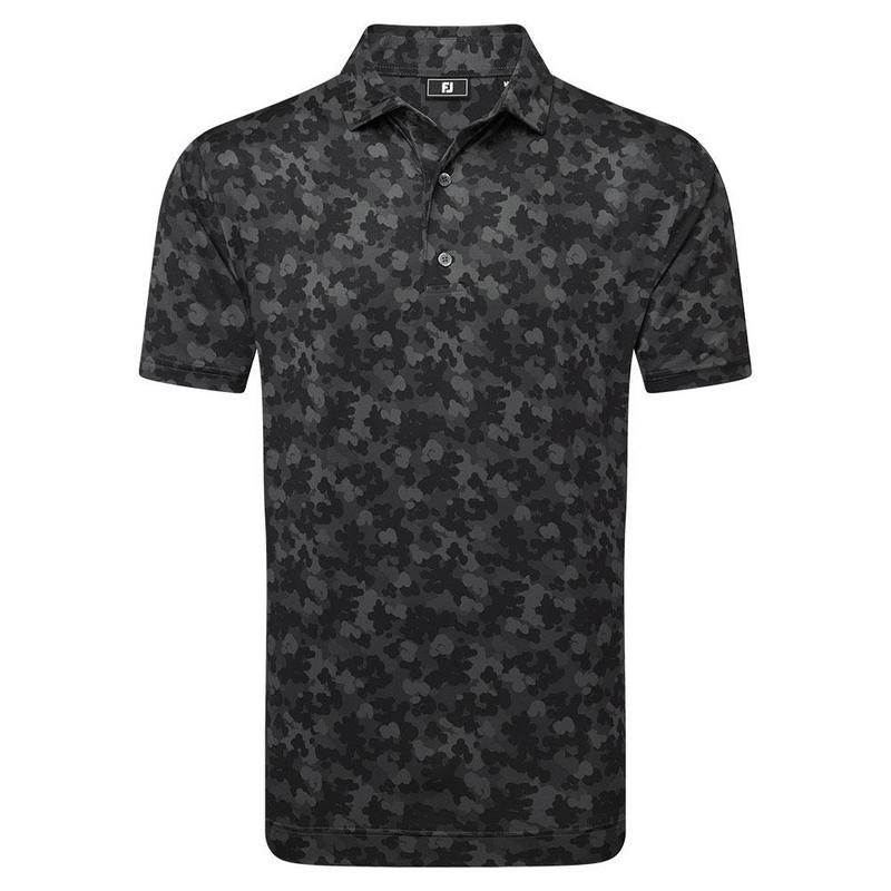 FootJoy Pop Camo Lisle Mens Shirt Black