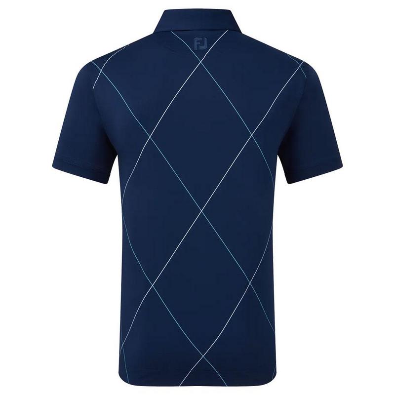 FootJoy Raker Print Lisle Golf Polo - Navy - main image