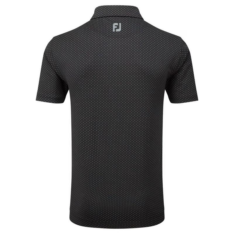 FootJoy Stretch Lisle Dot Print Golf Polo - Black - main image