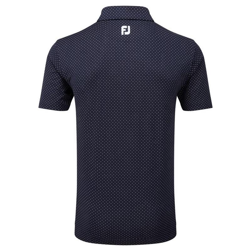 FootJoy Stretch Lisle Dot Print Golf Polo - Navy - main image