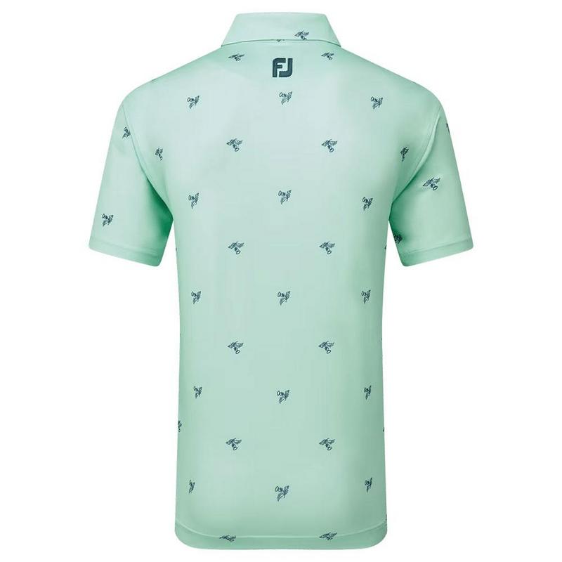 FootJoy Thistle Print Lisle Golf Polo - Sea Glass - main image