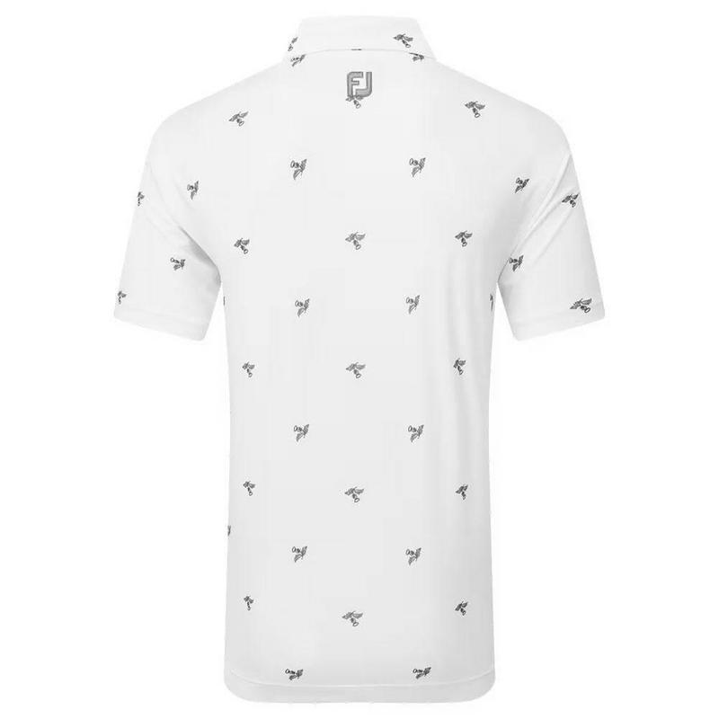 FootJoy Thistle Print Lisle Golf Polo - White - main image