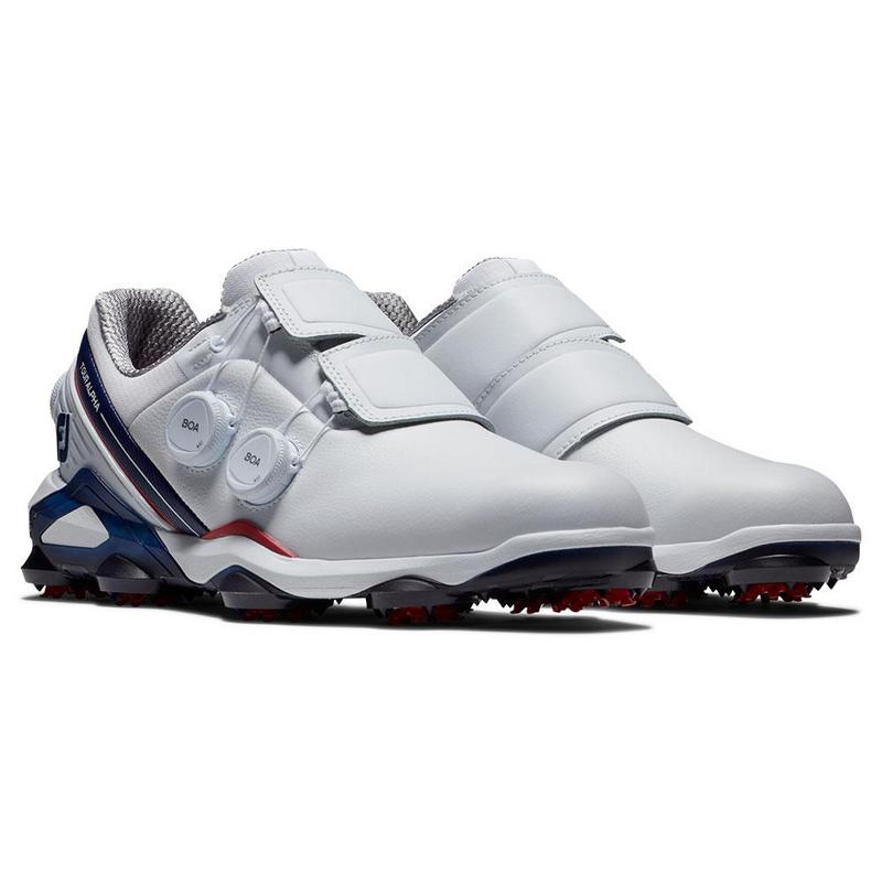 FootJoy Tour Alpha 2.0 Triple BOA Golf Shoes - White/Navy/Red - main image