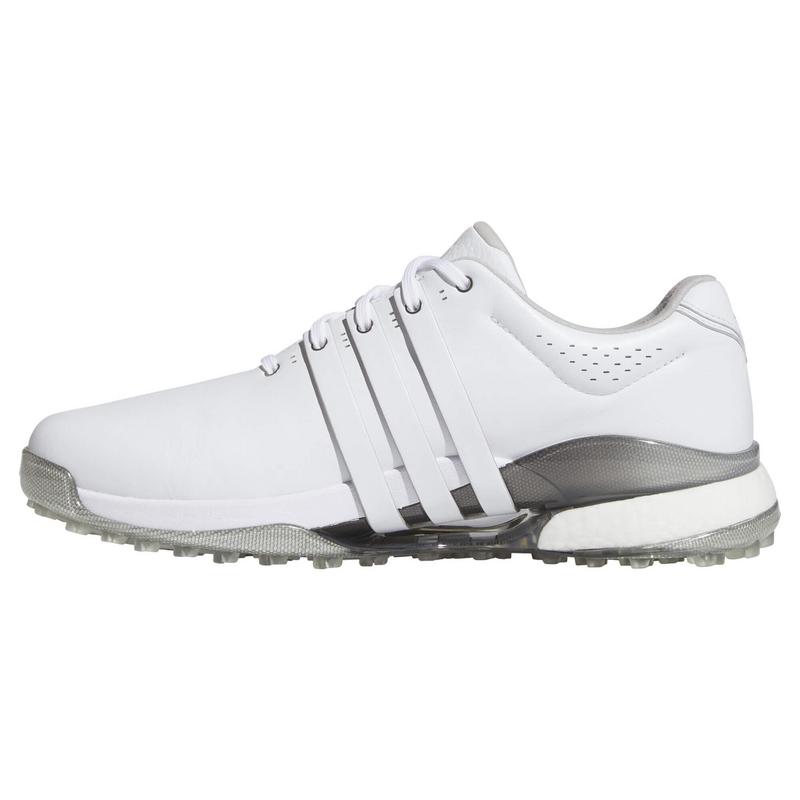 adidas Tour360 Spikeless Golf Shoes - White/White/Silver - main image
