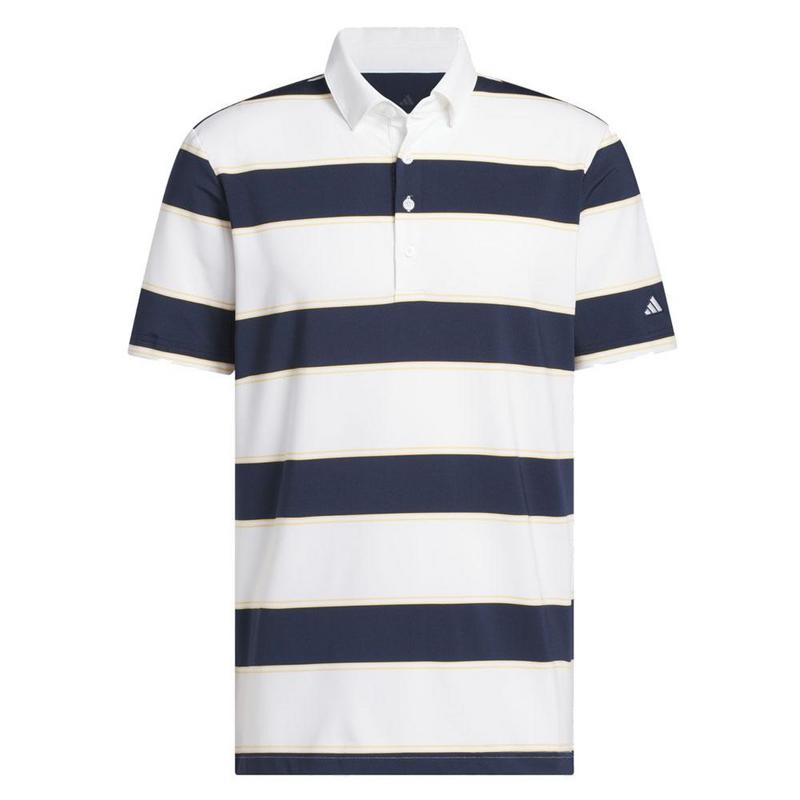 Ultimate365 Jumbo Stripe Golf Polo Shirt - White/College Navy