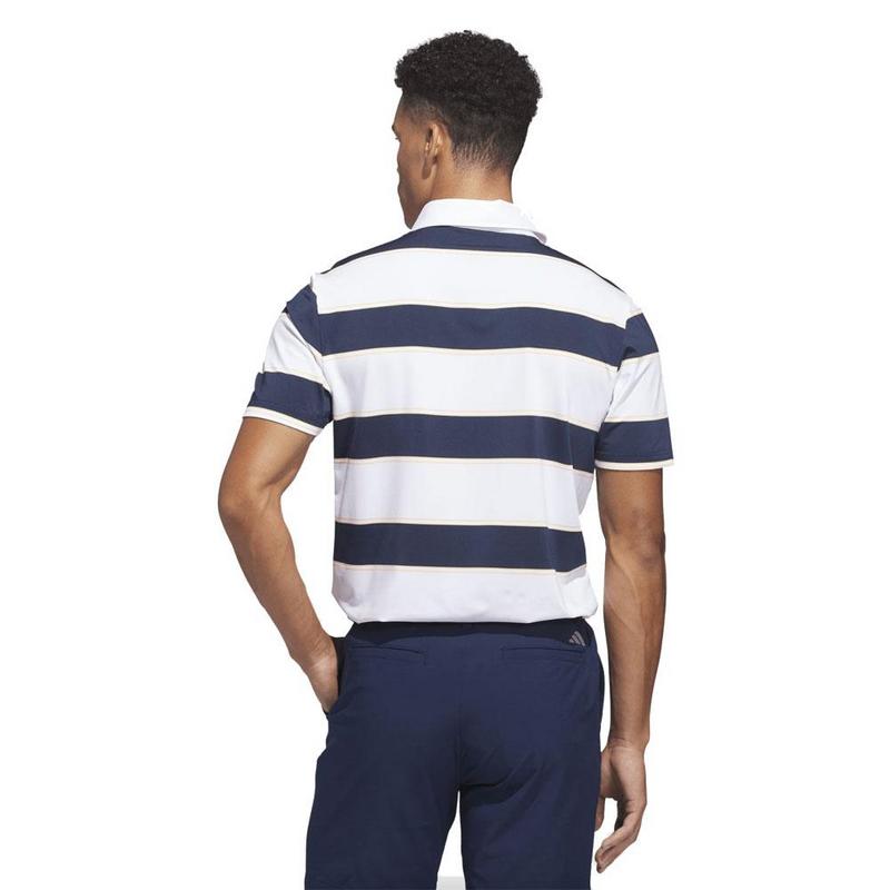 adidas Ultimate365 Jumbo Stripe Golf Polo Shirt - White/College Navy - main image