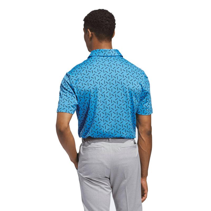 adidas Ultimate365 Mesh Print Climacool Golf Polo Shirt - Lucid Ray Blue - main image