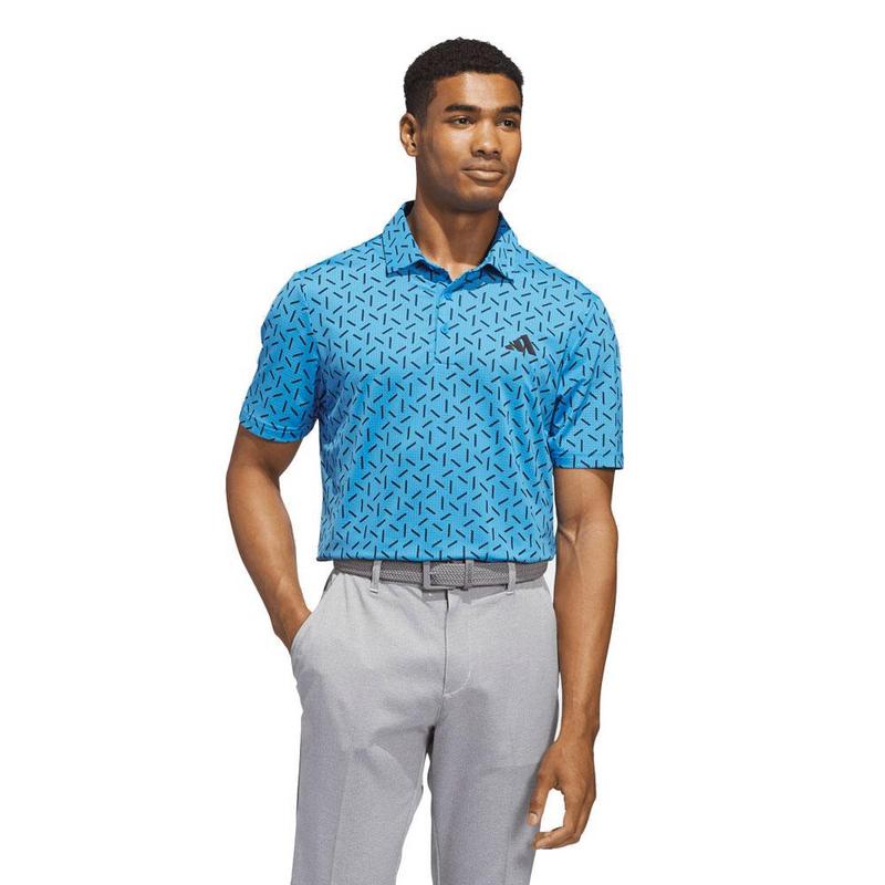 adidas Ultimate365 Mesh Print Climacool Golf Polo Shirt - Lucid Ray Blue - main image