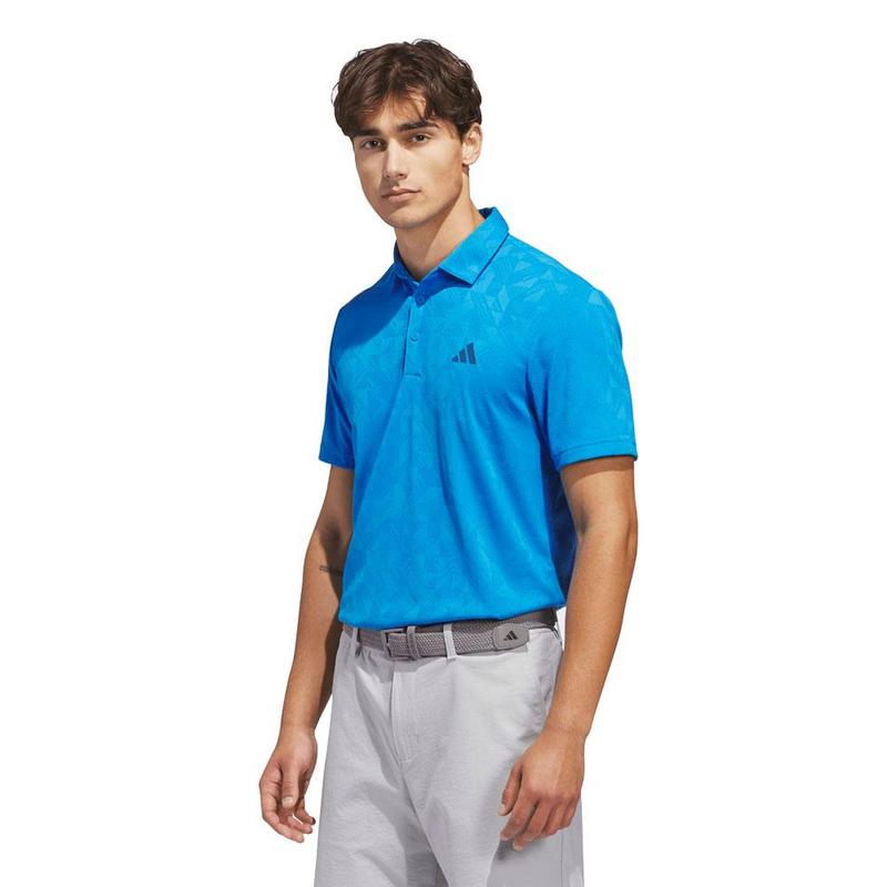adidas Ultimate365 Textured Jacquard Golf Polo Shirt - Lucid Ray Blue - main image