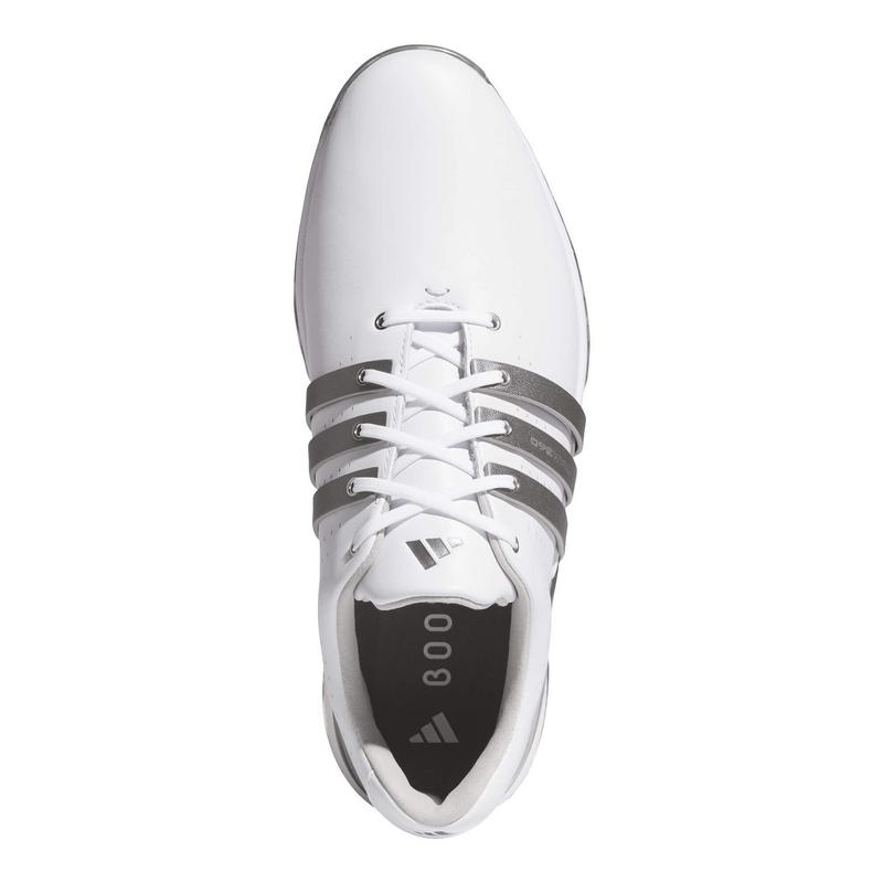 adidas Tour360 Boost Golf Shoes - White/Iron Metallic/Silver - main image