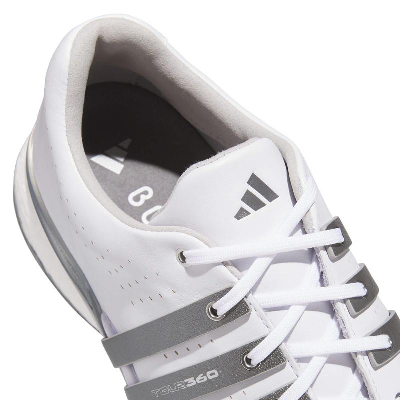 adidas Tour360 Boost Golf Shoes - White/Iron Metallic/Silver - main image