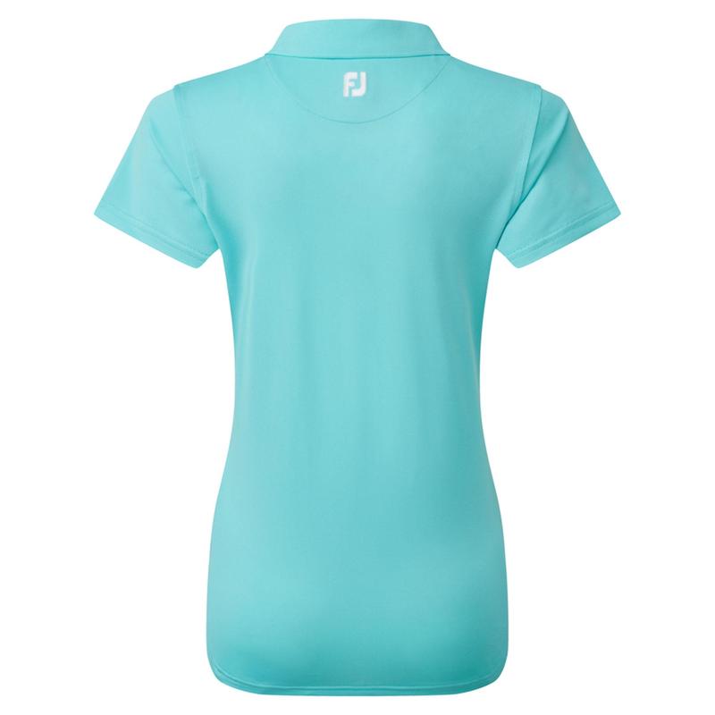 FootJoy Ladies Stretch Pique Solid Golf Polo Shirt - Aqua
