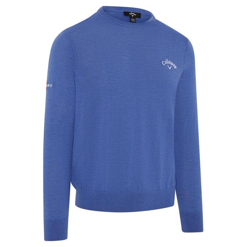 Callaway Crew Neck Merino Mix Golf Sweater - Magnetic Blue