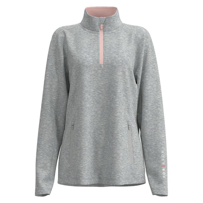 Forelson Moreton Ladies 1/4 Zip Mid Layer - Grey/Pink - main image