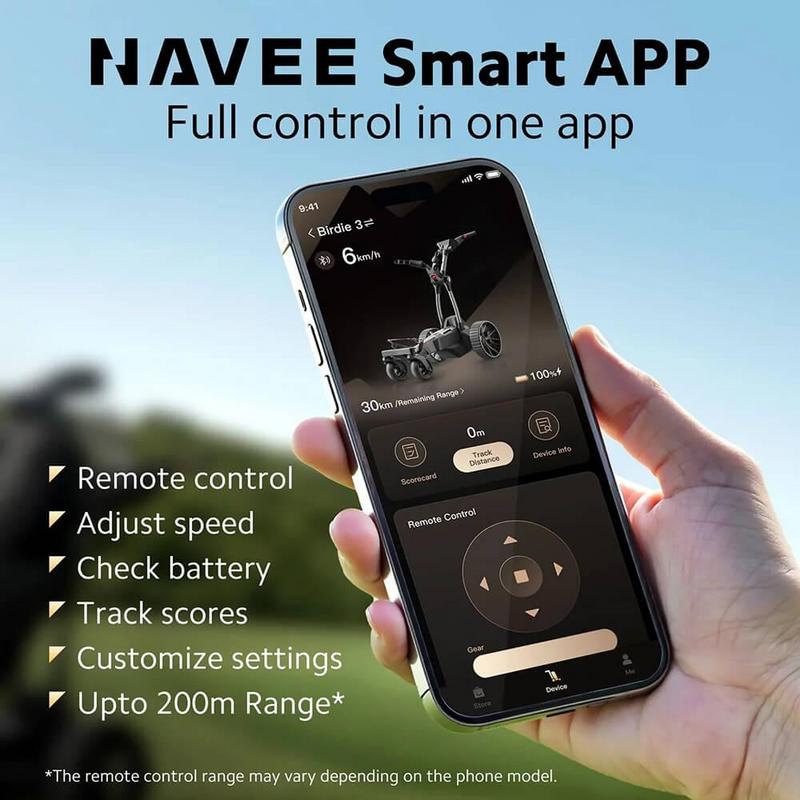 NAVEE Birdie 3 Electric Remote Golf Trolley - Extended Lithium - main image