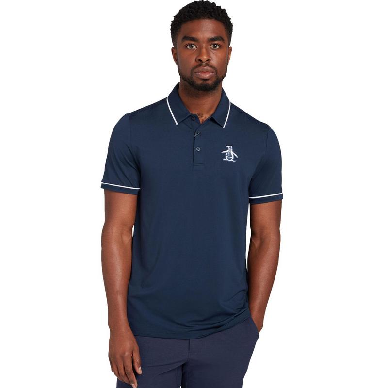 Original Penguin Heritage Piped Golf Polo - Black Iris - main image