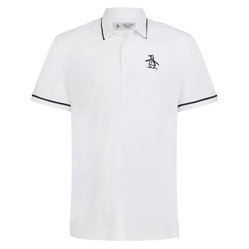 Original Penguin Heritage Piped Golf Polo - Bright White - main image