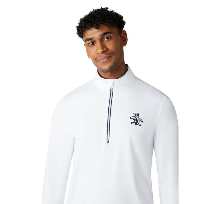 Original Penguin Performance Earl 1/4 Zip Golf Sweater - Bright White - main image