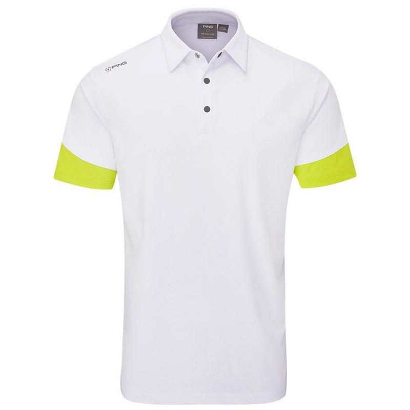Ty Golf Polo Shirt - White/Lime